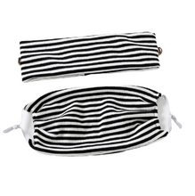 Load image into Gallery viewer, 2pc Striped Face Mask &amp; Headband Set